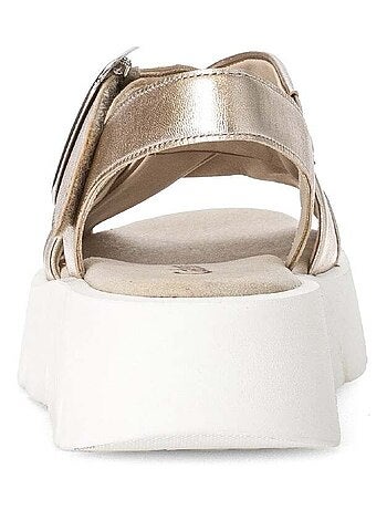 Sandales en cuir métallisé