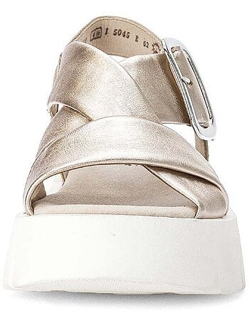 Sandales en cuir métallisé