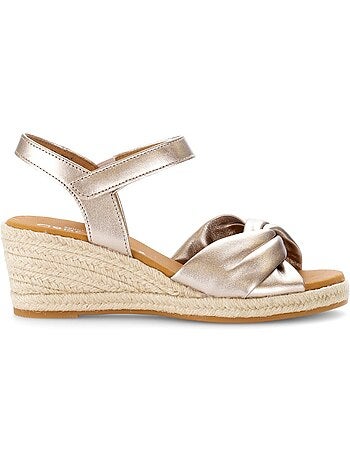 Sandales en cuir métallisé