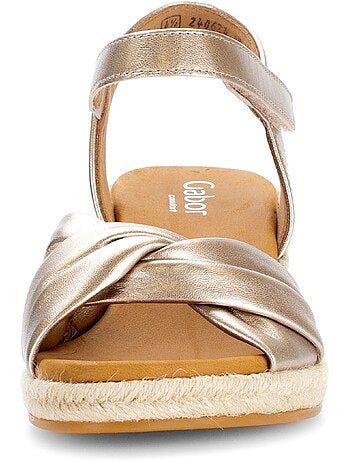 Sandales en cuir métallisé