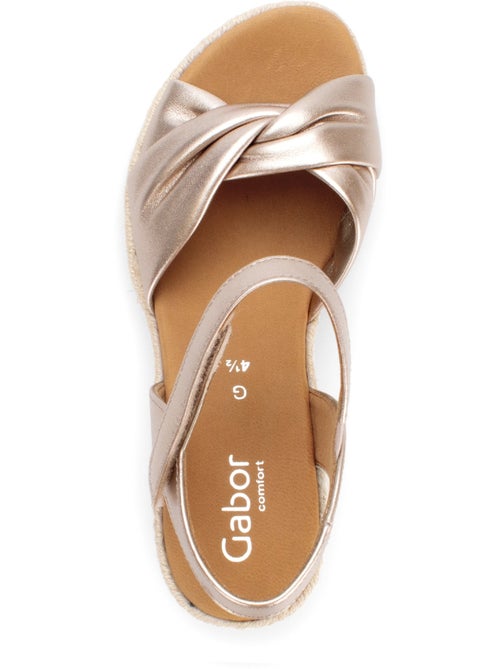 Sandales  en cuir métallisé - Kiabi