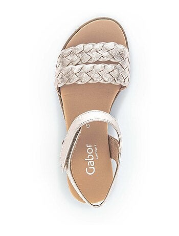 Sandales en cuir métallisé