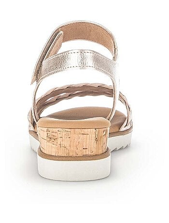 Sandales en cuir métallisé