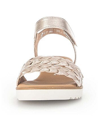 Sandales en cuir métallisé