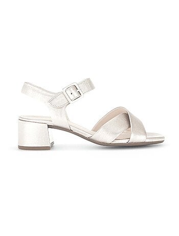 Sandales en cuir métallisé