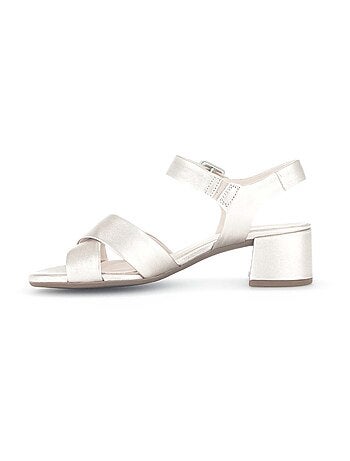 Sandales en cuir métallisé