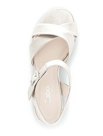 Sandales en cuir métallisé