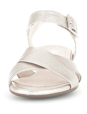 Sandales en cuir métallisé
