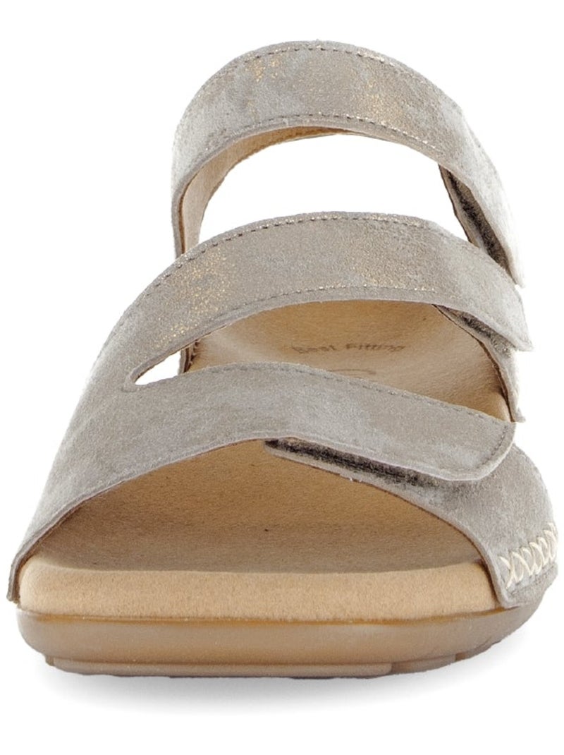 Sandales  en cuir métallisé Doré/or - Kiabi