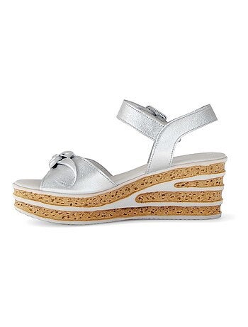 Sandales en cuir métallisé