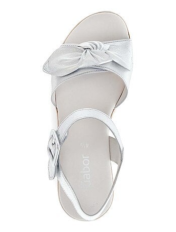 Sandales en cuir métallisé