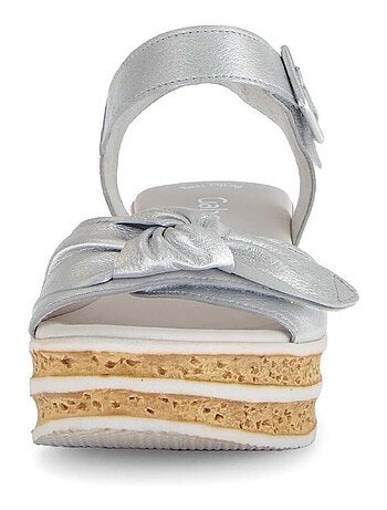 Sandales en cuir métallisé