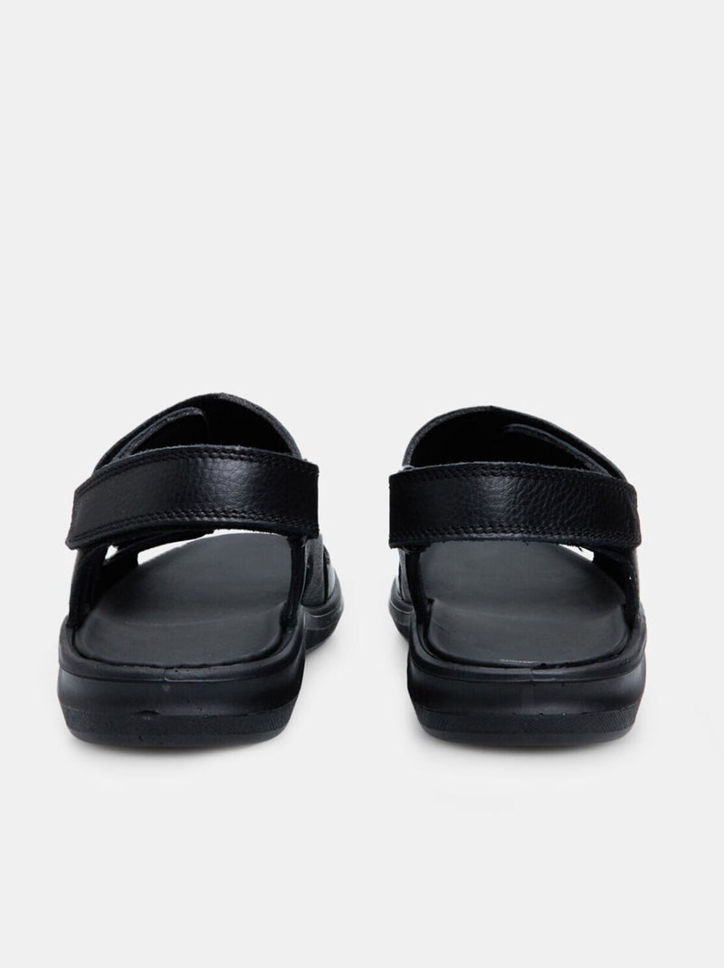 Sandales en cuir Noir - Kiabi