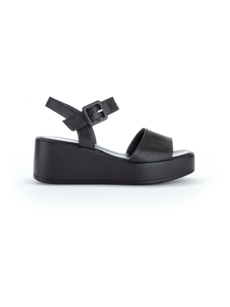 Sandales  en cuir Noir Noir - Kiabi