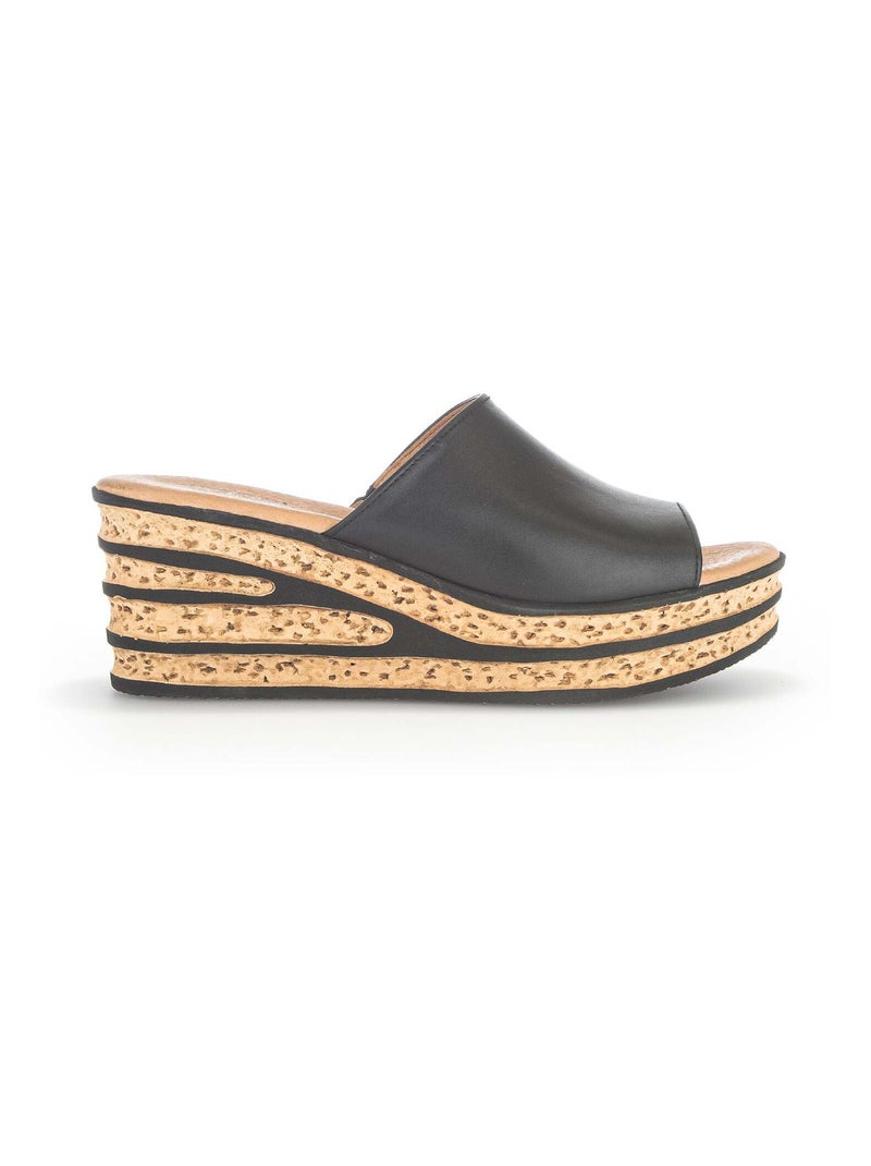Sandales  en cuir Noir Noir - Kiabi