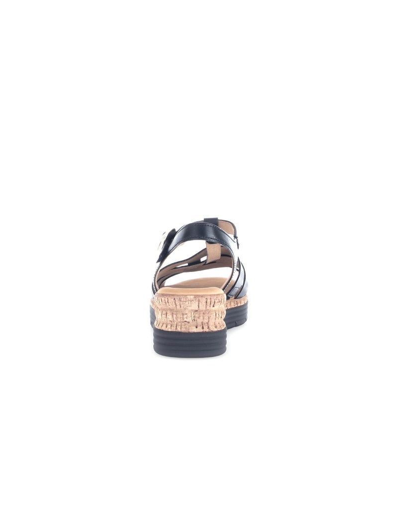 Sandales  en cuir Noir Noir - Kiabi