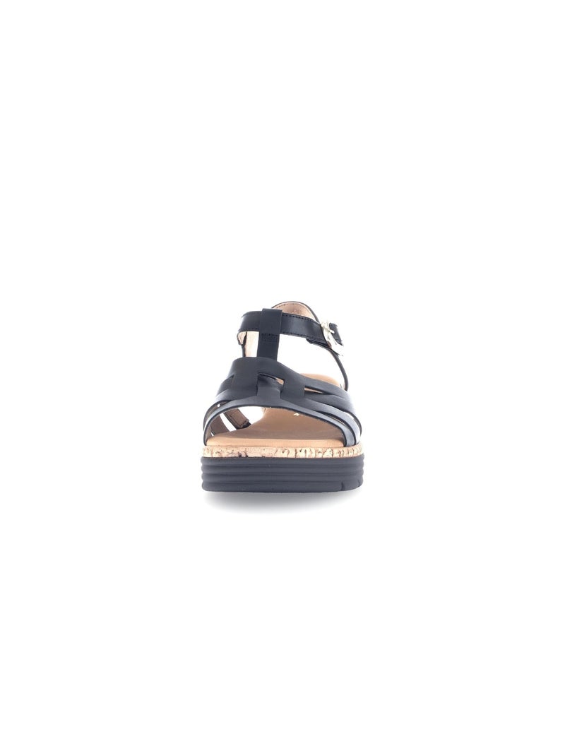 Sandales  en cuir Noir Noir - Kiabi