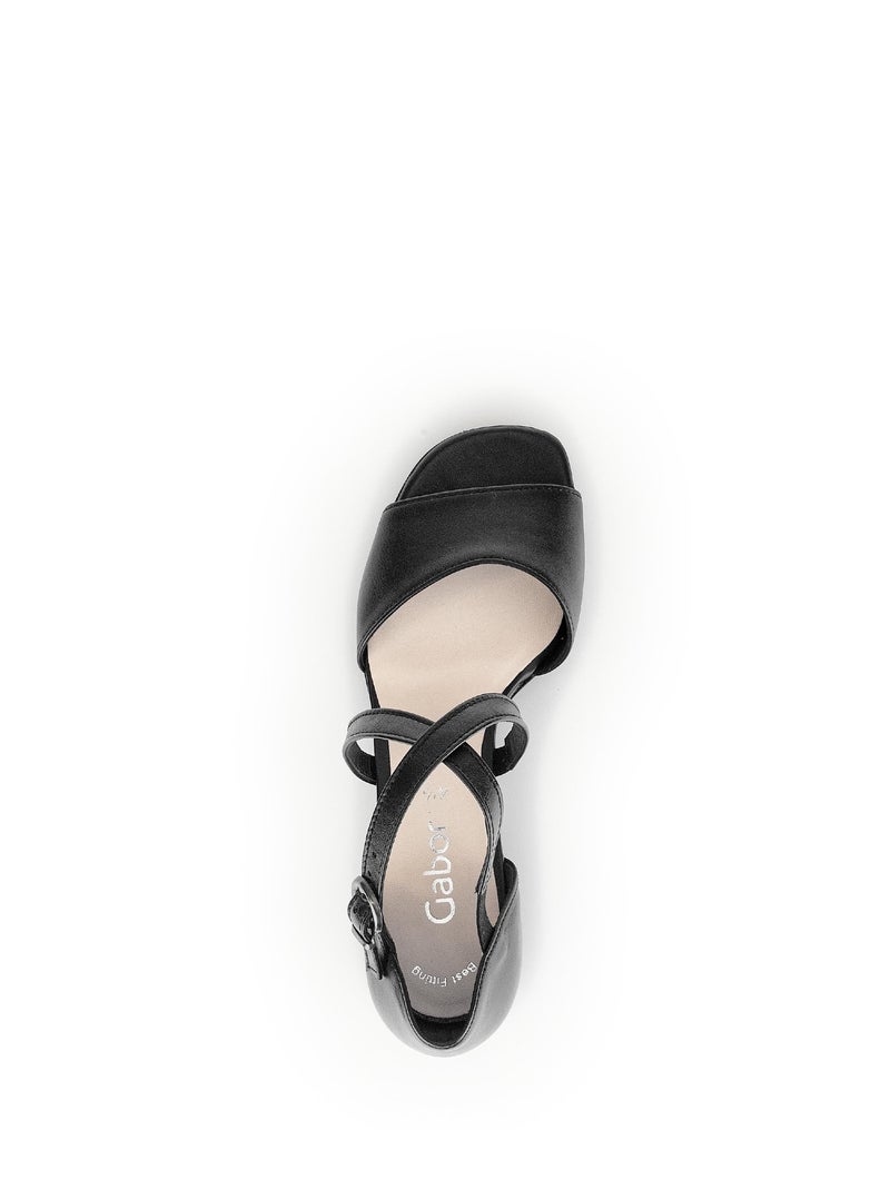 Sandales  en cuir Noir Noir - Kiabi