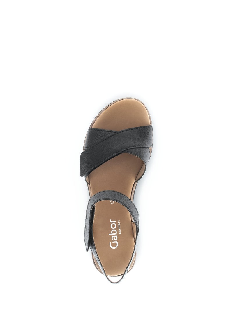 Sandales  en cuir Noir - Kiabi