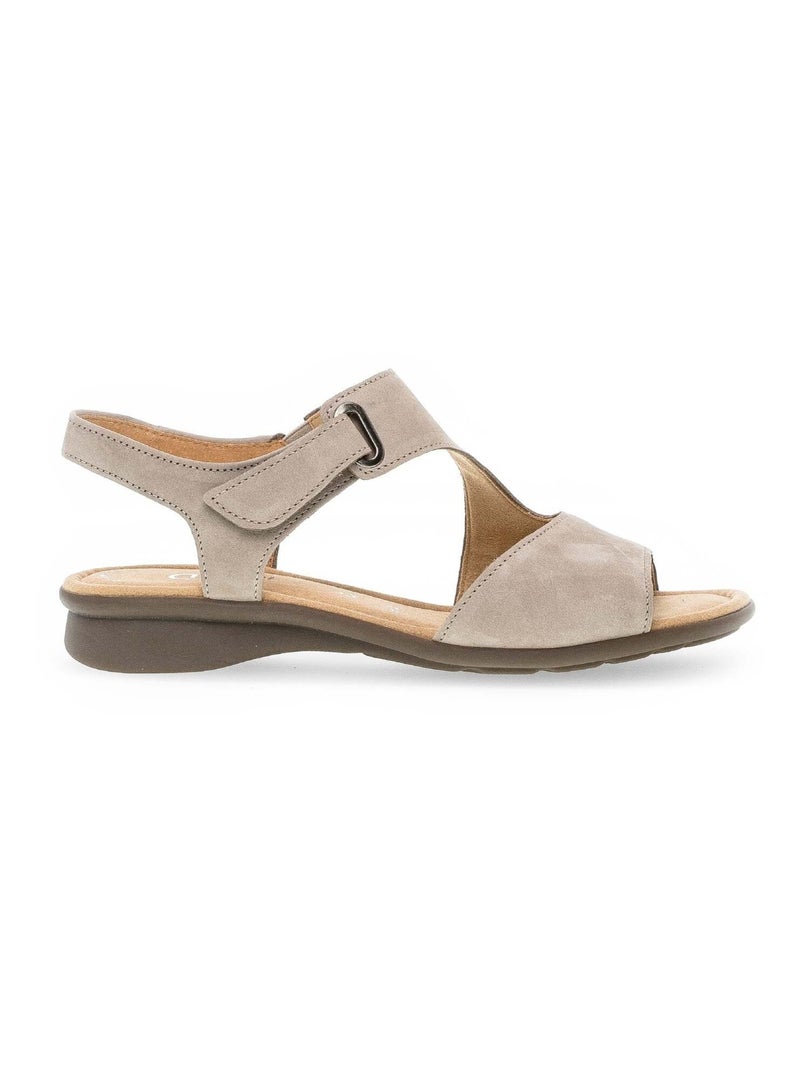 Sandales  en cuir nubuck Beige - Kiabi