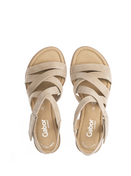 Sandales  en cuir nubuck - Kiabi