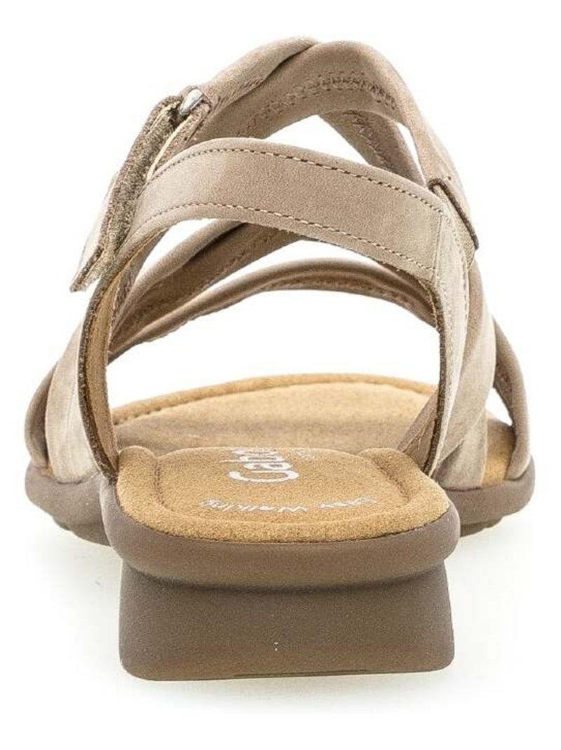 Sandales  en cuir nubuck Beige - Kiabi