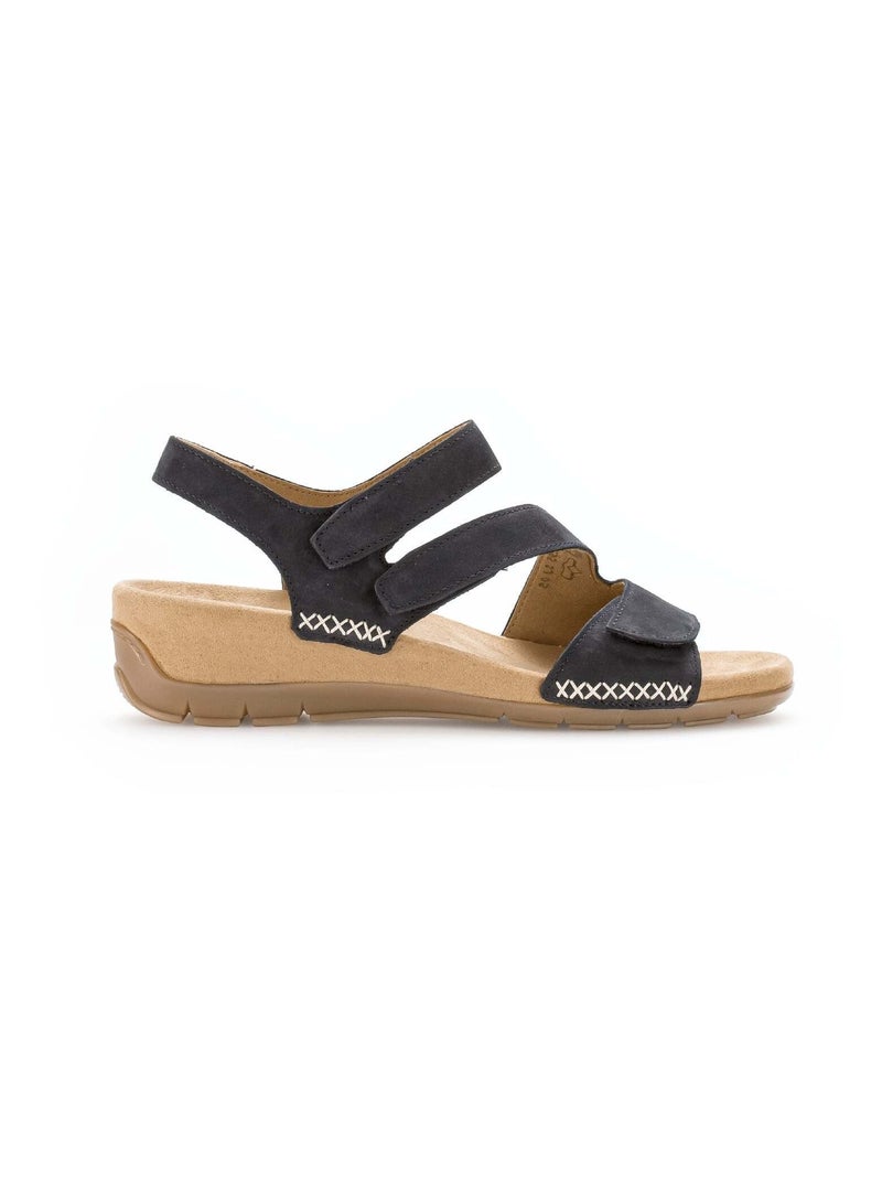 Sandales  en cuir nubuck Bleu - Kiabi