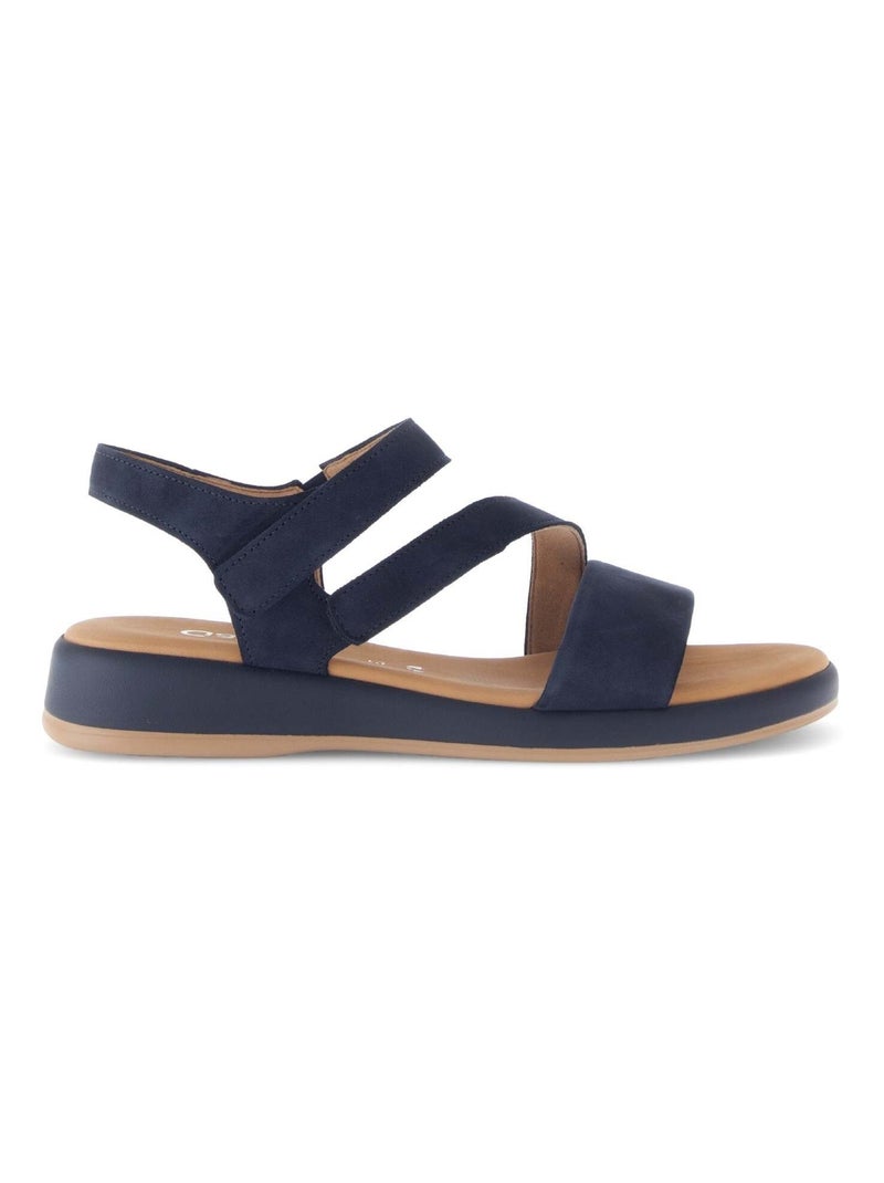 Sandales  en cuir nubuck Bleu - Kiabi