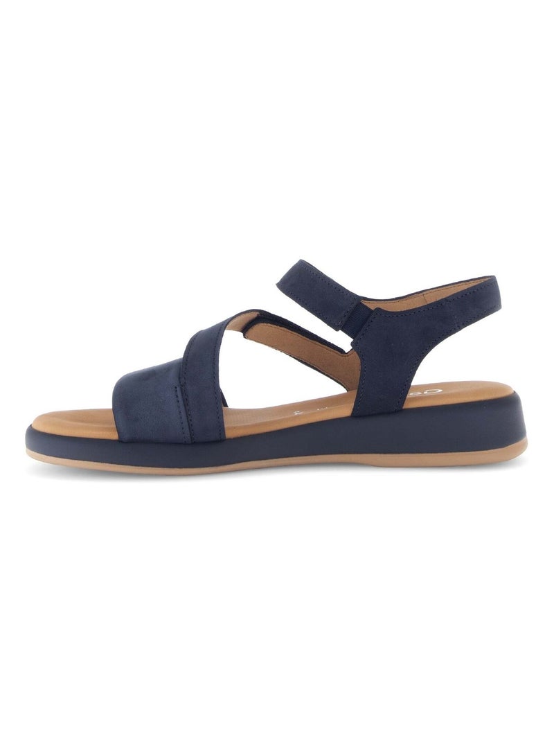 Sandales  en cuir nubuck Bleu - Kiabi