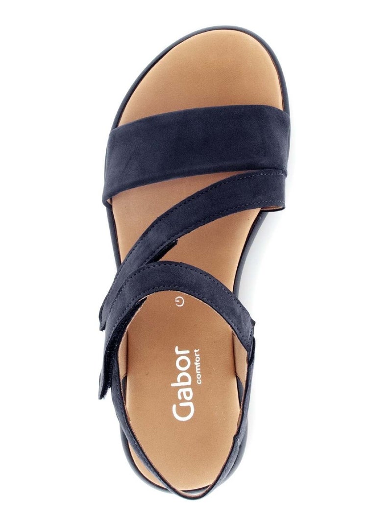 Sandales  en cuir nubuck Bleu - Kiabi