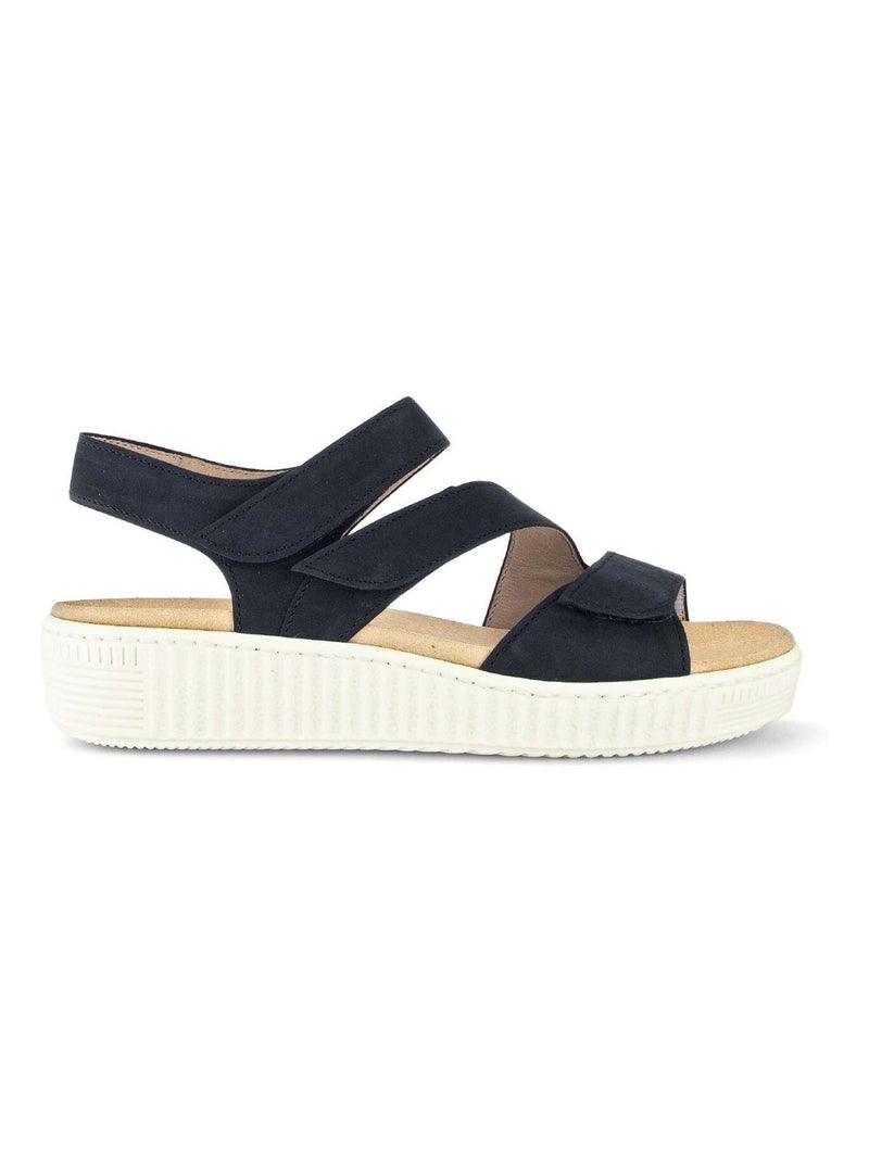 Sandales  en cuir nubuck Bleu - Kiabi