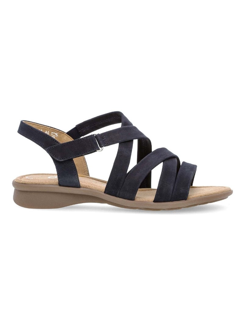 Sandales  en cuir nubuck Bleu - Kiabi
