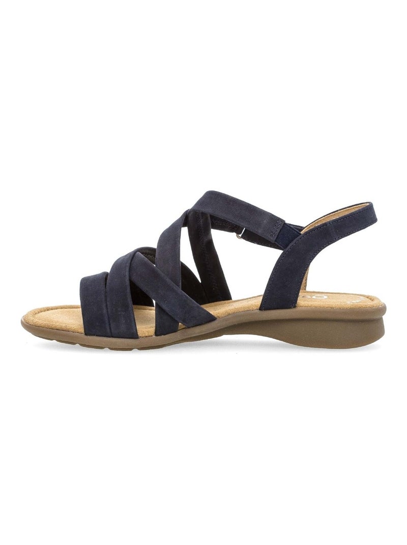 Sandales  en cuir nubuck Bleu - Kiabi