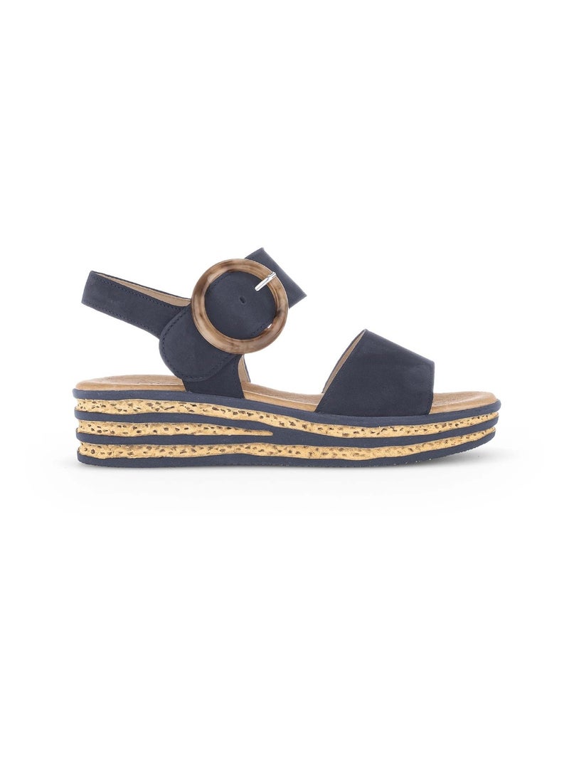 Sandales  en cuir nubuck Bleu - Kiabi