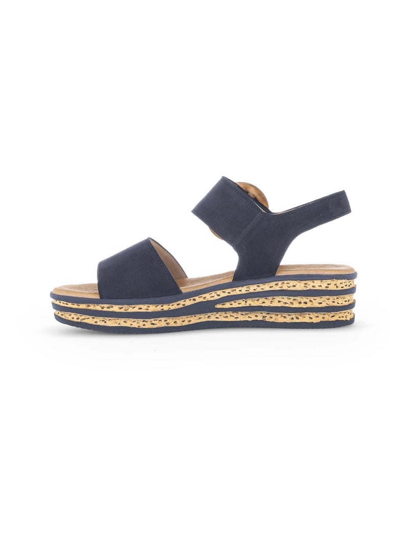 Sandales  en cuir nubuck Bleu - Kiabi