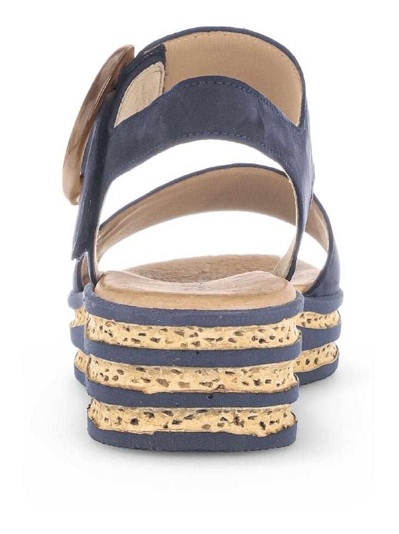 Sandales  en cuir nubuck Bleu - Kiabi