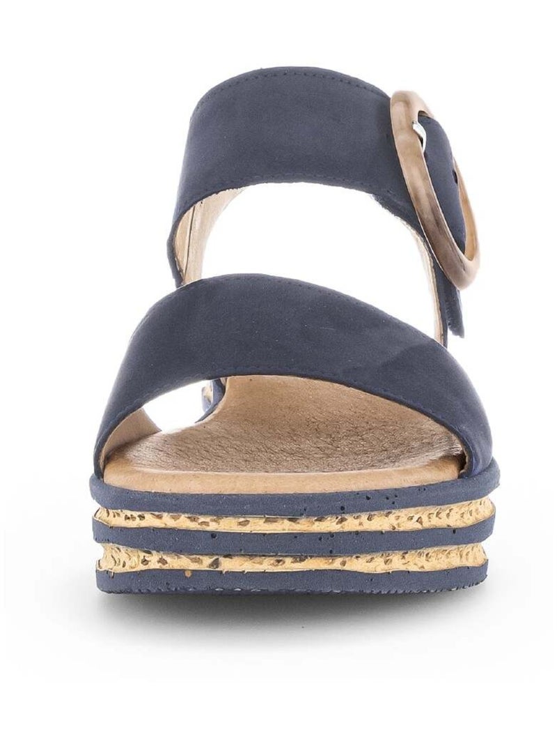 Sandales  en cuir nubuck Bleu - Kiabi