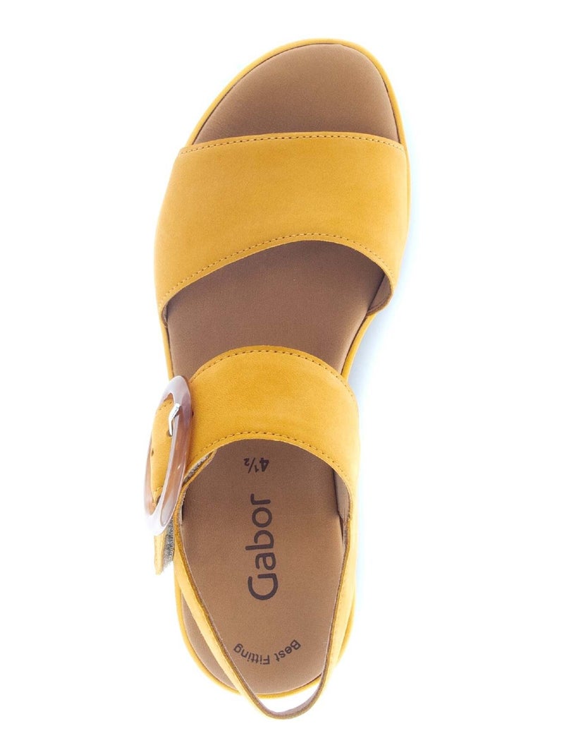 Sandales  en cuir nubuck Jaune - Kiabi