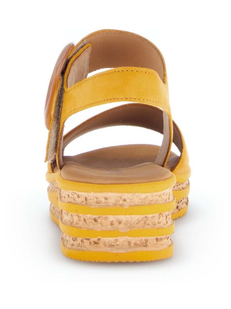 Sandales  en cuir nubuck Jaune - Kiabi