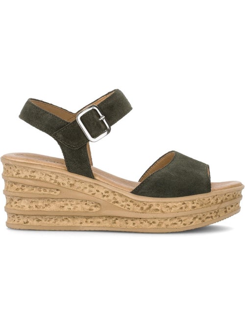 Sandales  en cuir nubuck - Kiabi