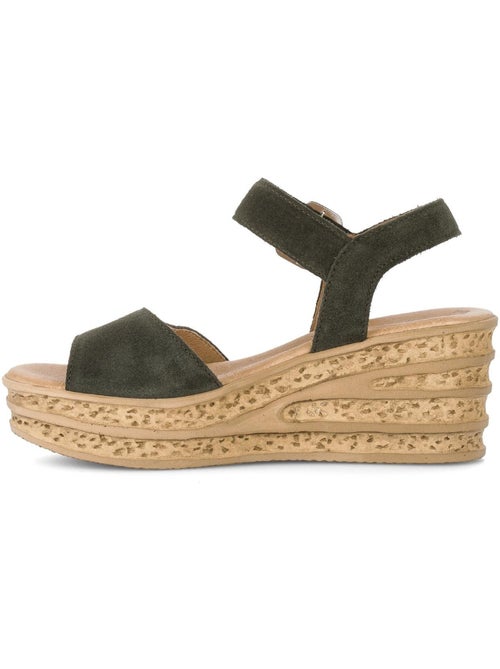 Sandales  en cuir nubuck - Kiabi