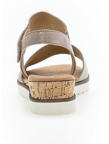 Sandales en cuir nubuck métallisé