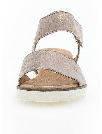 Sandales en cuir nubuck métallisé
