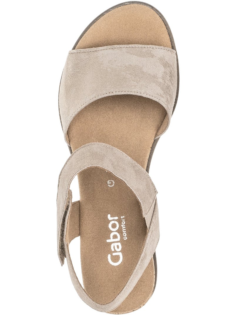 Sandales  en cuir nubuck métallisé Marron - Kiabi