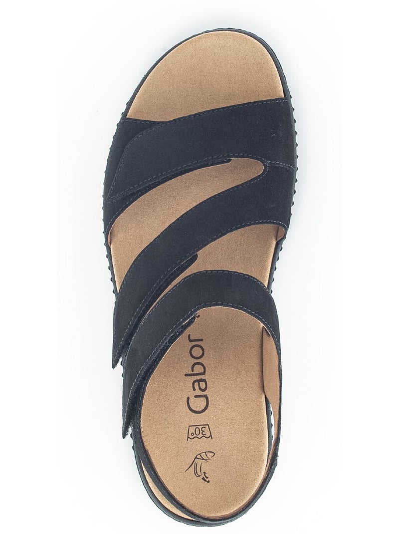 Sandales  en cuir nubuck Noir Noir - Kiabi