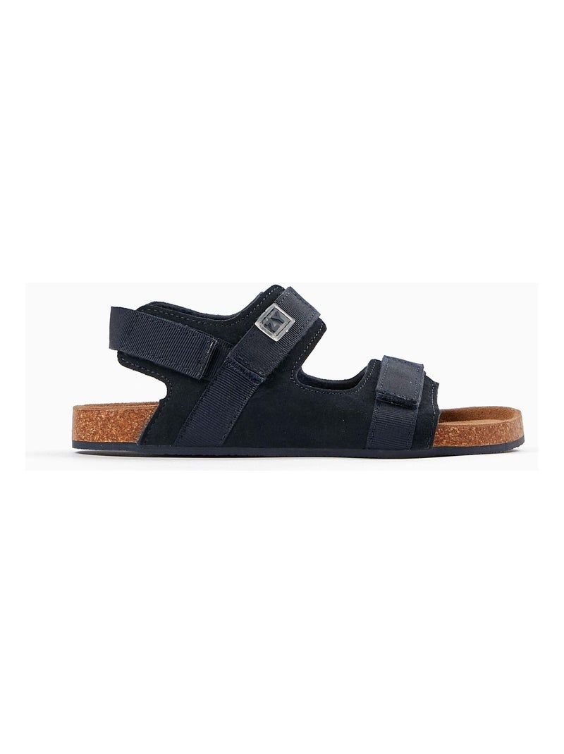 Sandales en cuir pour garçon   JAIPUR Bleu foncé - Kiabi