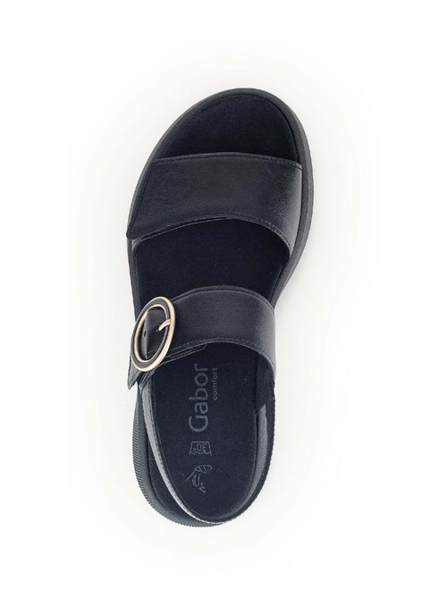 Sandales  en cuir (semelle amovible) - Kiabi
