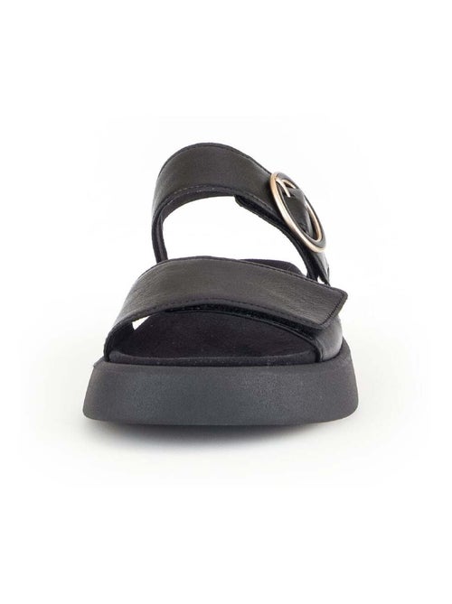 Sandales  en cuir (semelle amovible) - Kiabi