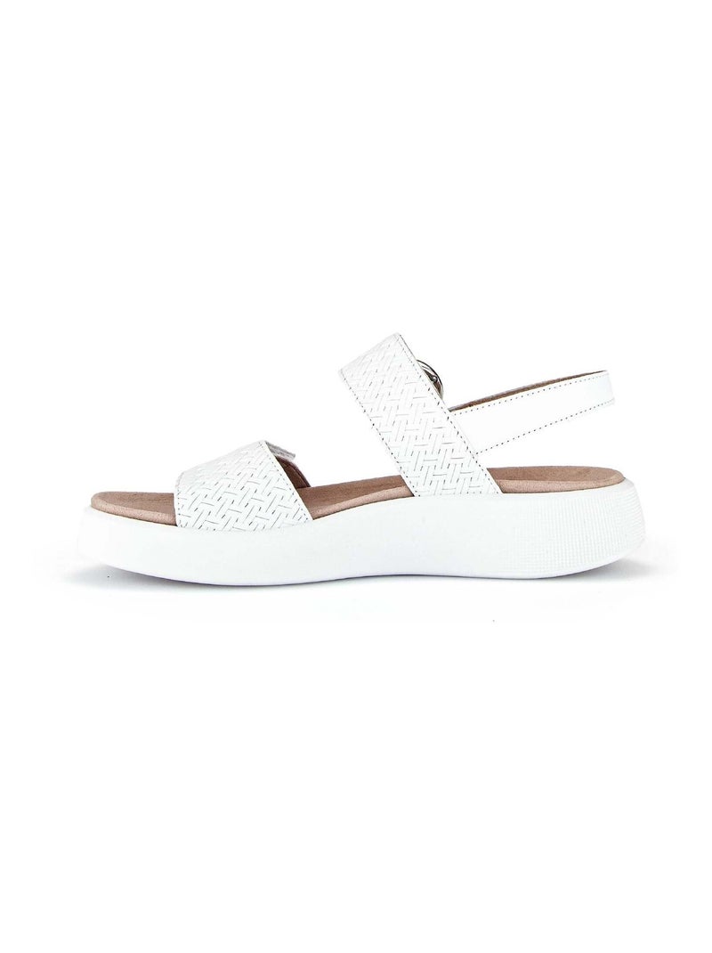 Sandales  en cuir (semelles amovibles) Blanc - Kiabi