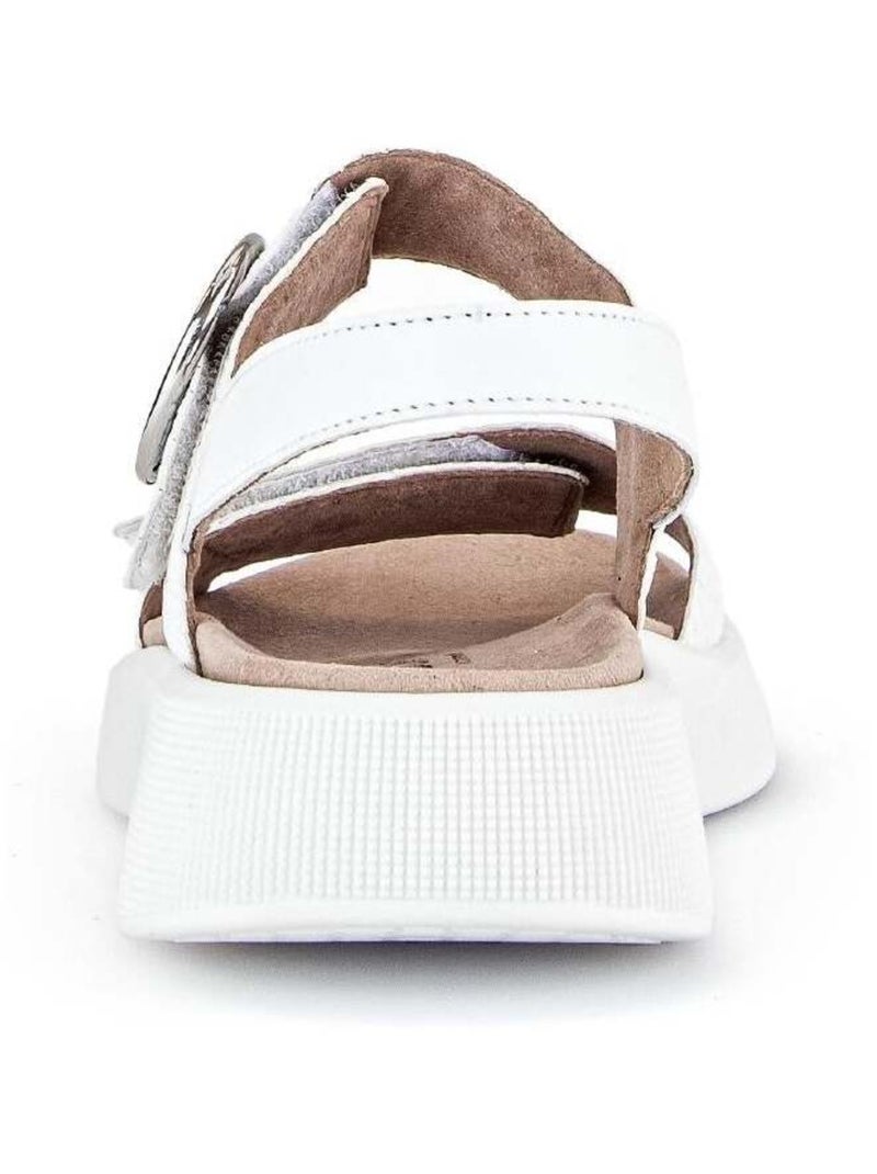 Sandales  en cuir (semelles amovibles) Blanc - Kiabi